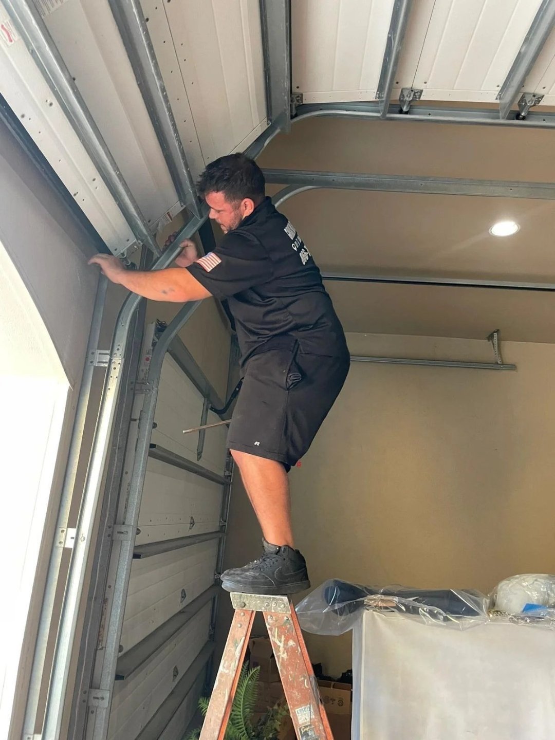 Garage Door Opener Installation work on a garage door